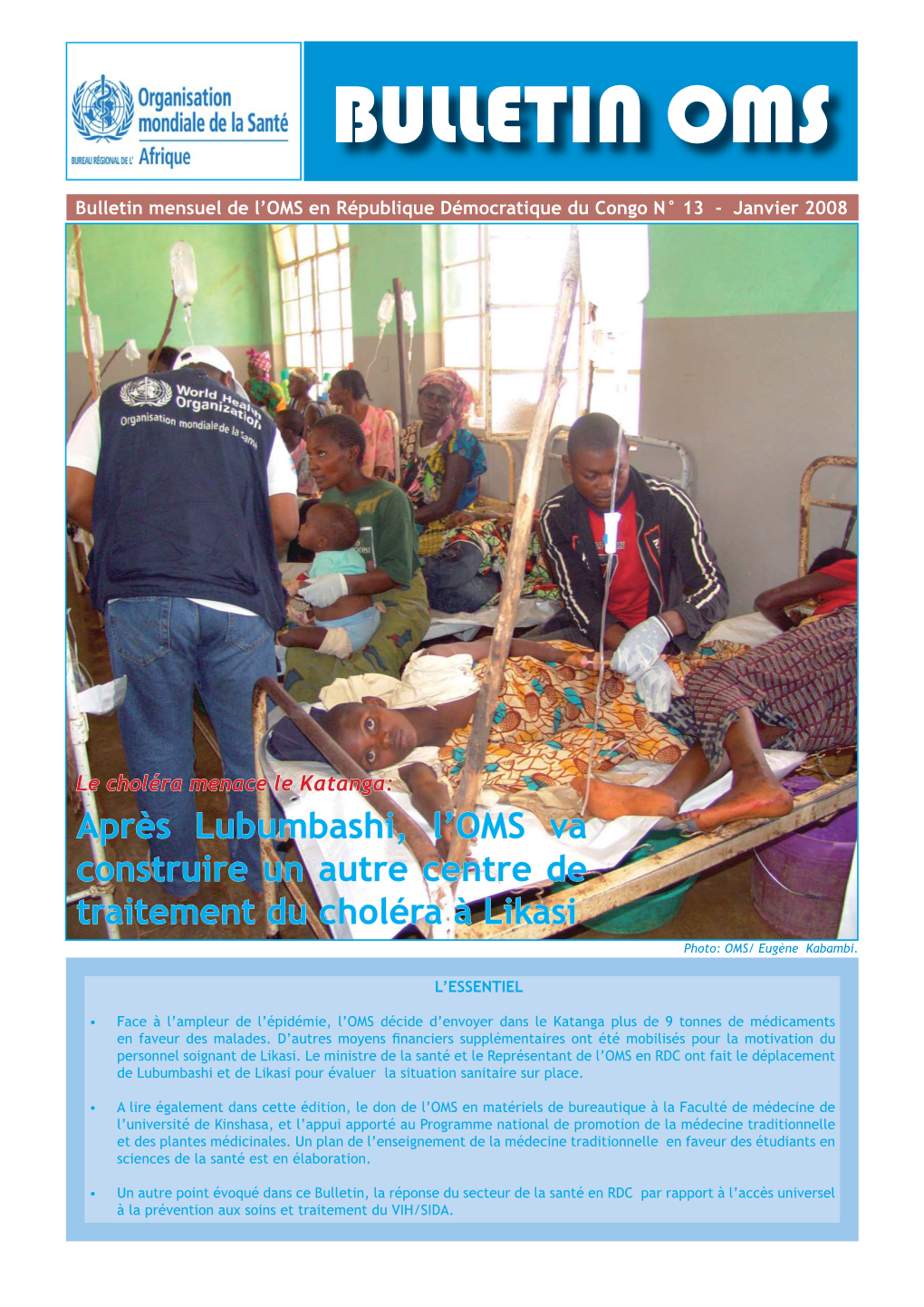 OMS Bulletin No 13 Du Mois De Janvier 2008