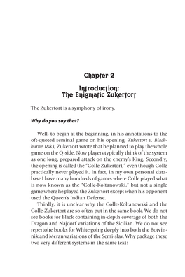Chapter 2 Introduction: the Enigmatic Zukertort