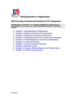 Doing Business in Afghanistan