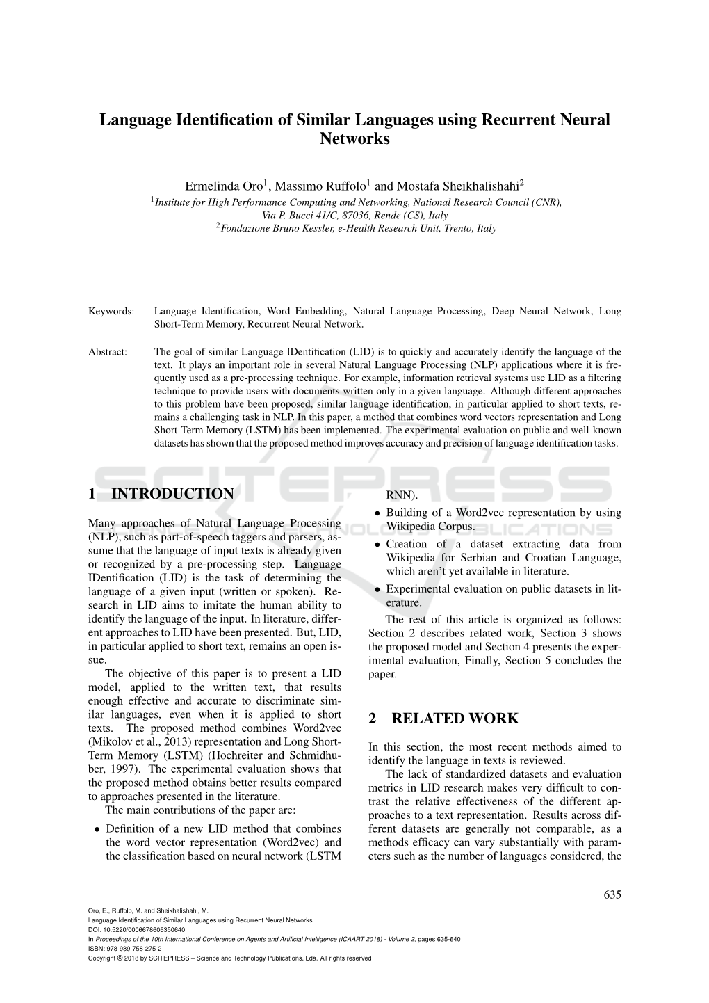 Language Identification of Similar Languages Using Recurrent Neural