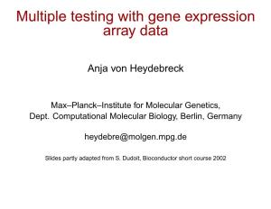 Multiple Testing with Gene Expression Array Data