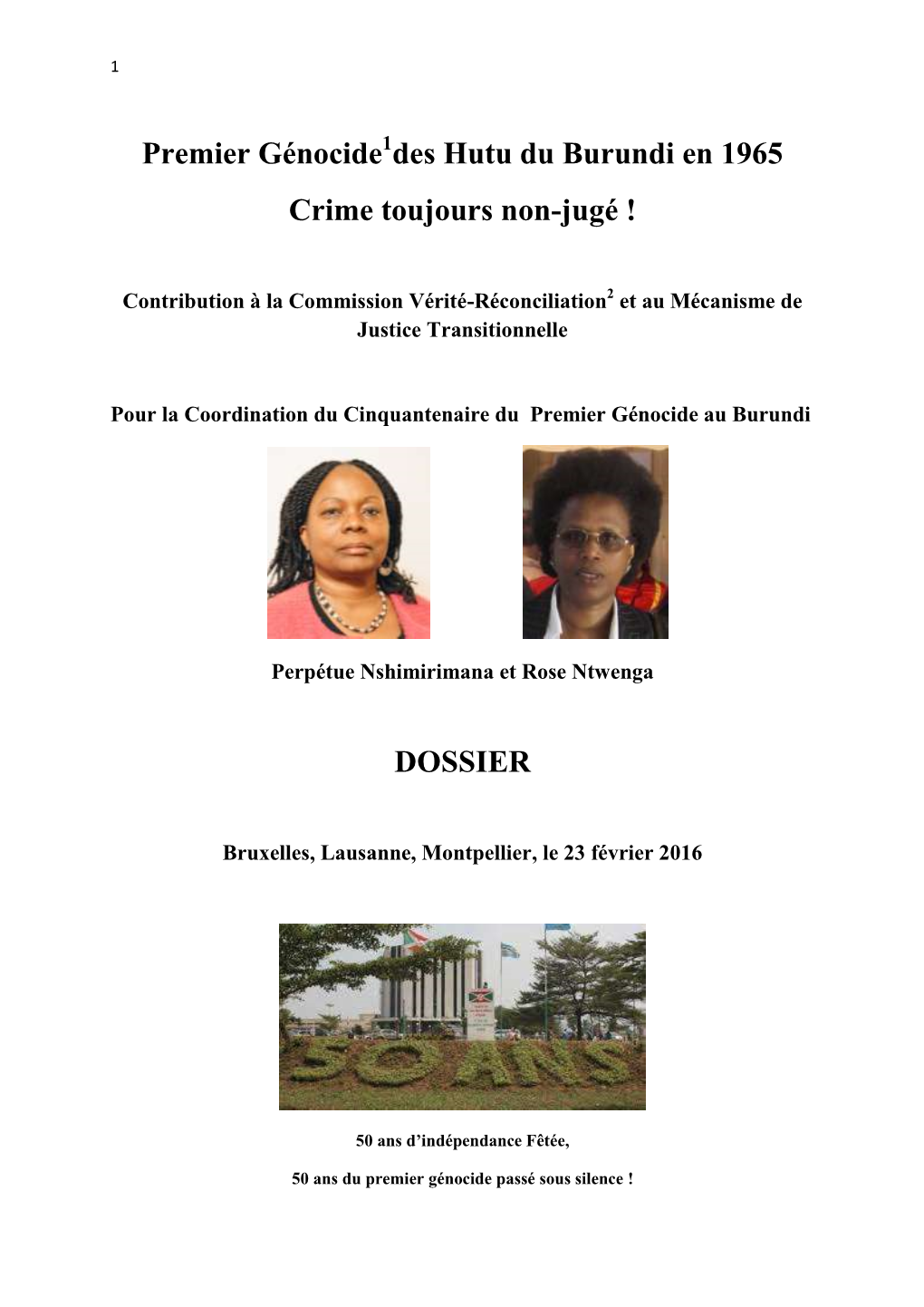 Premier Génocide Des Hutu Du Burundi En 1965 Crime Toujours