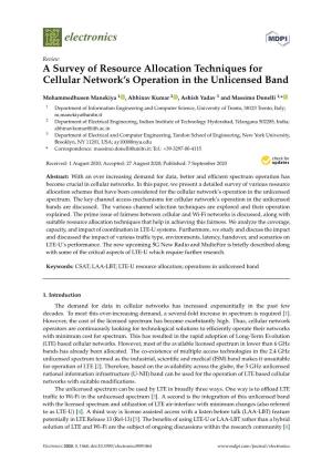 A Survey of Resource Allocation Techniques for Cellular Network's