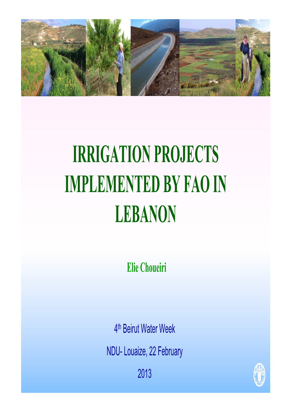 Irrigation Projects Implemented by Fao in Lebanon