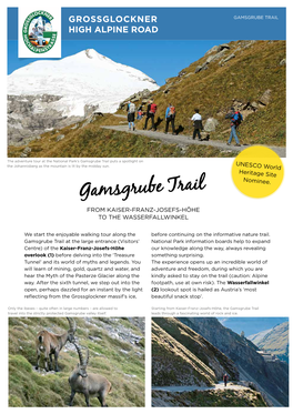 Gamsgrube Trail High Alpine Road