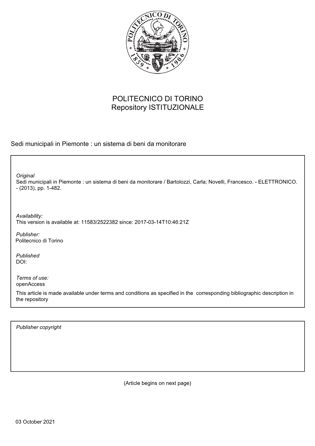 Sedi Municipali in Piemonte AL.Pdf