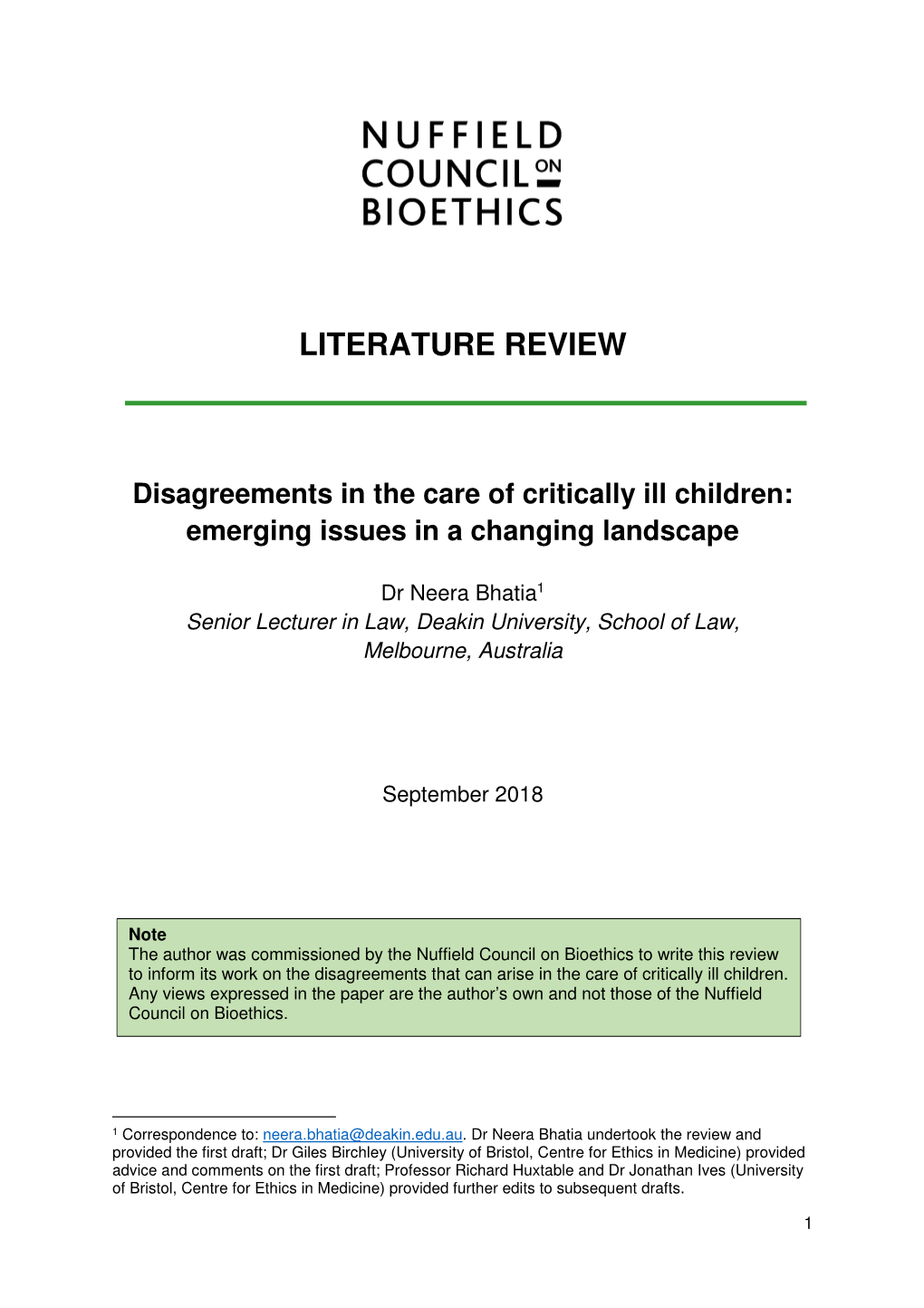 Disagreements in the Care of Critically Ill Children: Emerging Issues in a Changing Landscape