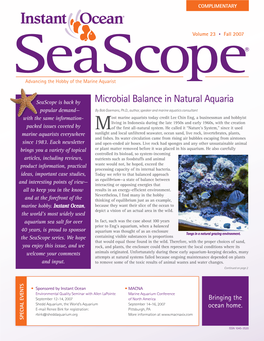 Microbial Balance in Natural Aquaria