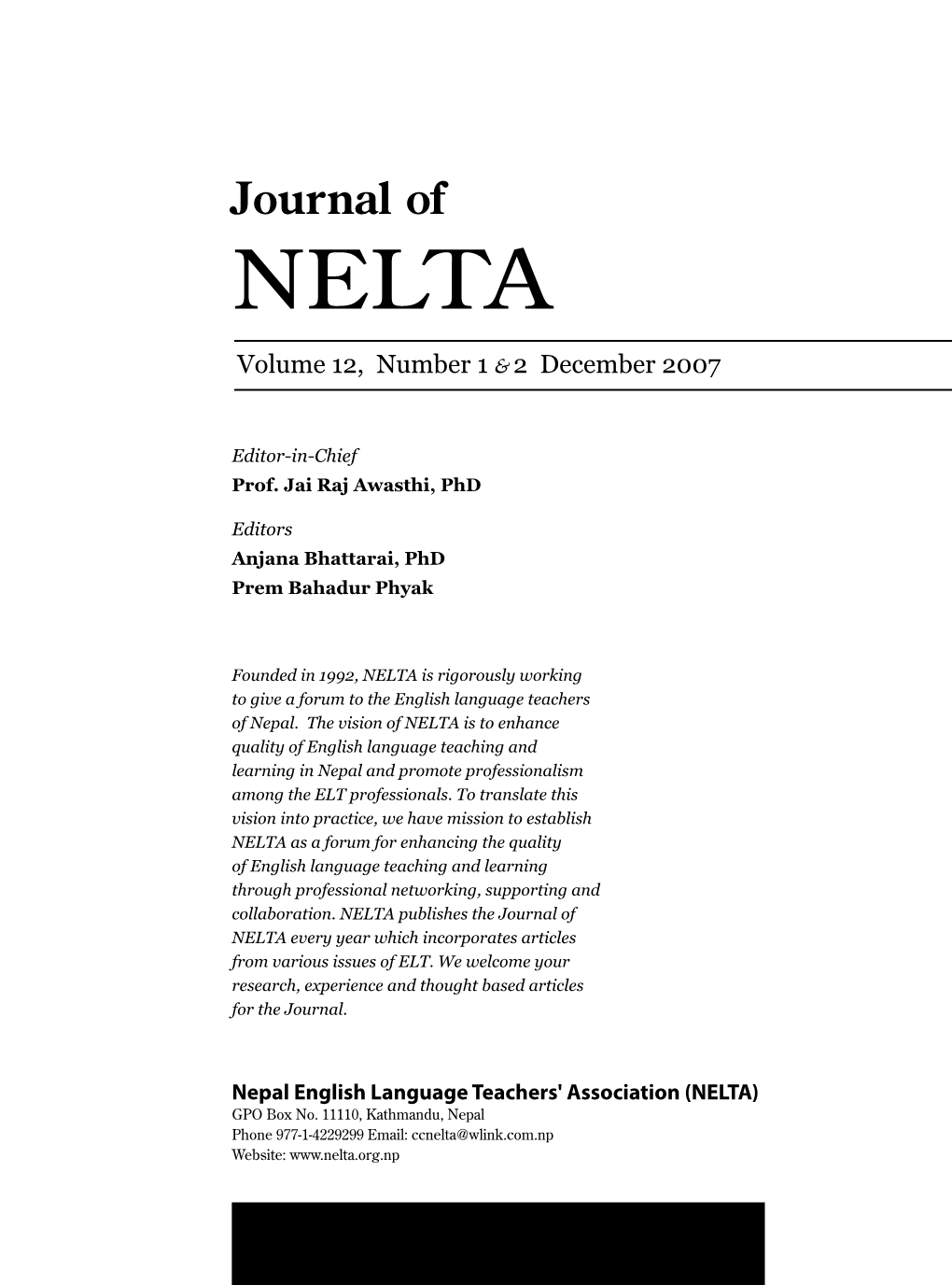 Journal of NELTA