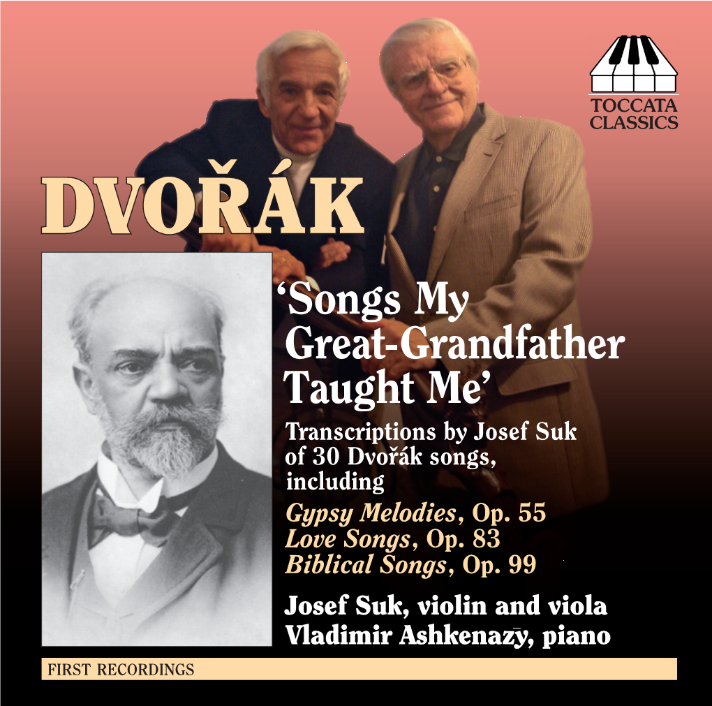 Dvorˇák Songs, Including Gypsy Melodies, Op