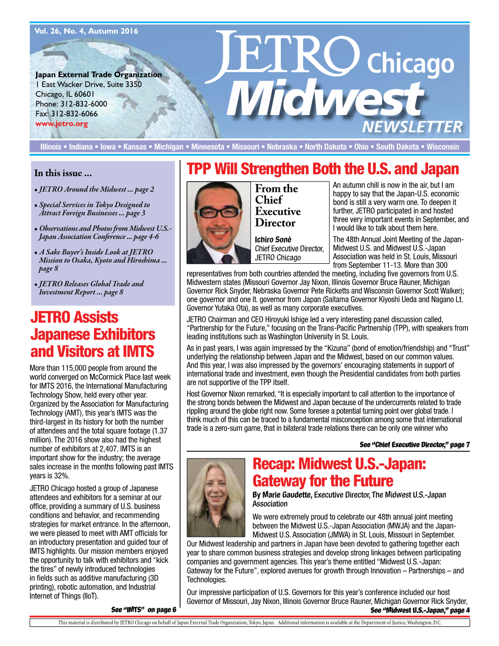 Midwest NEWSLETTER Illinois • Indiana • Iowa • Kansas • Michigan • Minnesota • Missouri • Nebraska • North Dakota • Ohio • South Dakota • Wisconsin