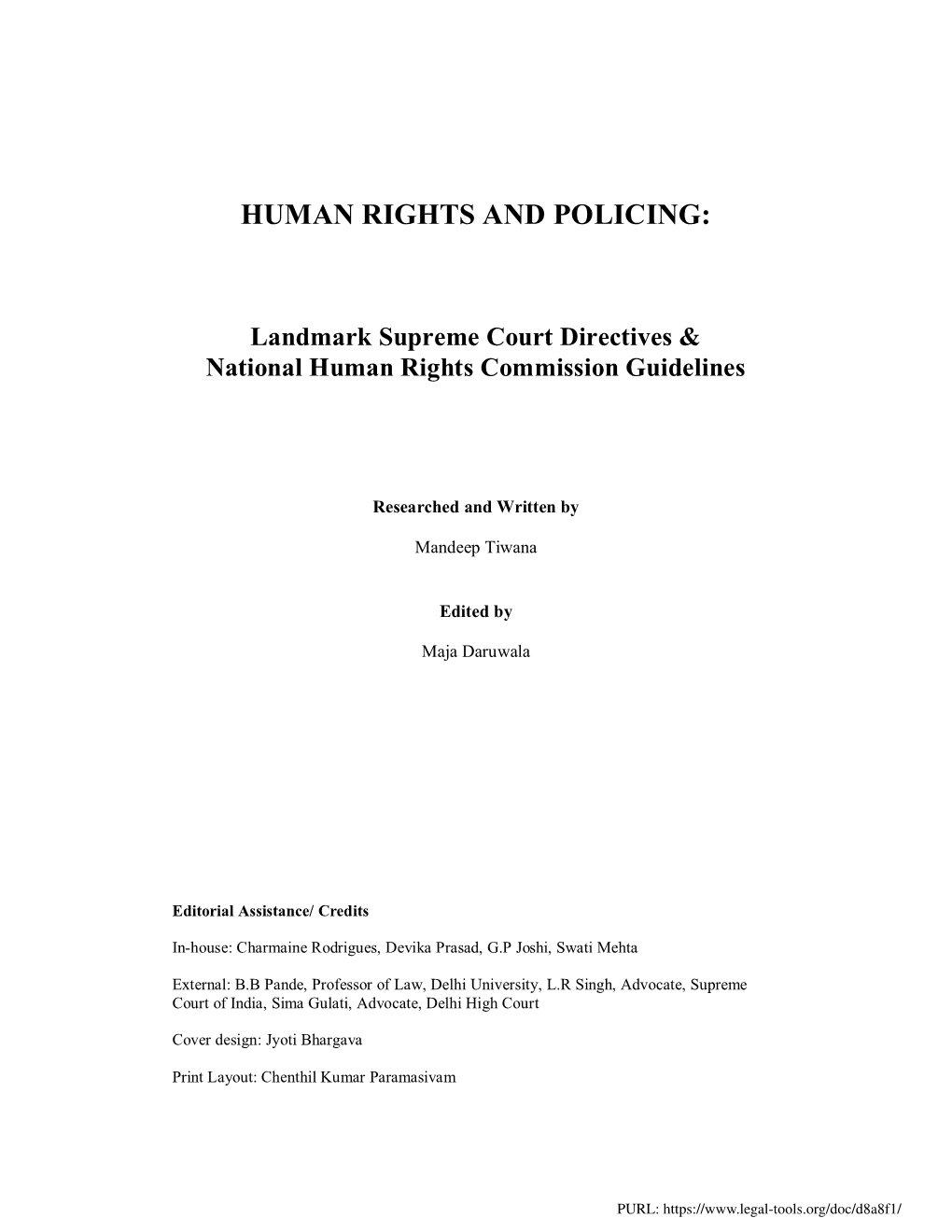 Human Rights and Policing