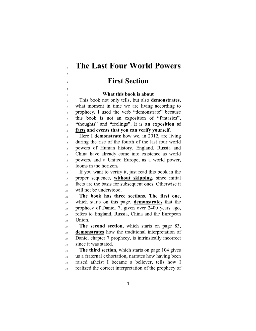 Daniel 7, Given Over 2400 Years Ago, 25 Refers to England, Russia, China and the European 26 Union