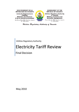 Ele Ctric City Tariff Review