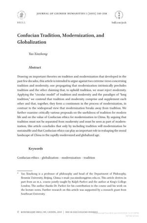 Confucian Tradition, Modernization, and Globalization