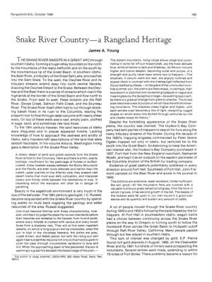 Snake River Country—A Rangeland Heritage James A