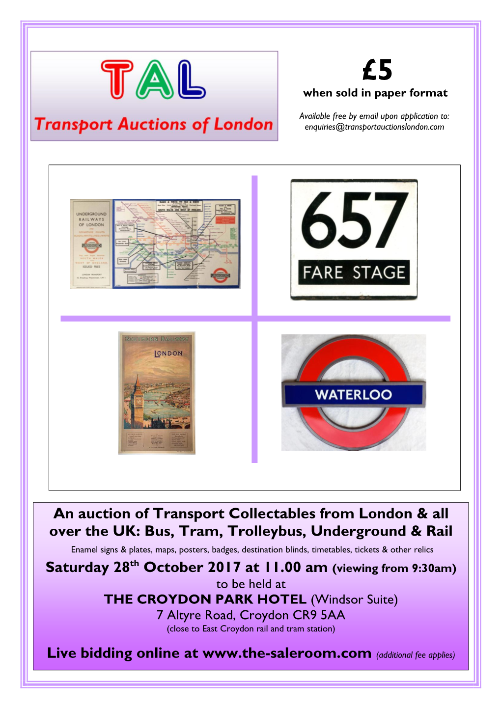 An Auction of Transport Collectables from London & All Over the UK