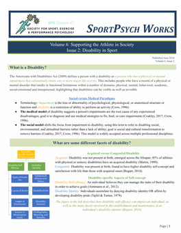 Supporting the Athlete in Society Issue 2: Disability in Sport
