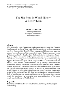 The Silk Road in World History: a Review Essay