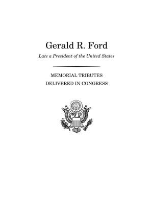 Congressional Tribute to President Gerald R. Ford
