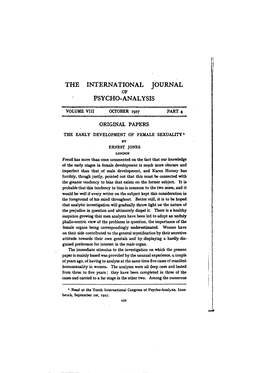 The International Journal . Psycho-Analysis