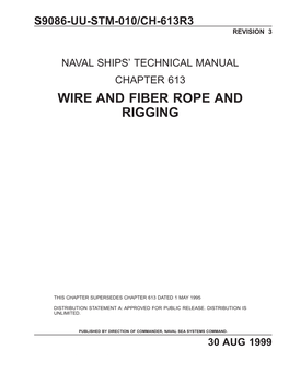 Chapter 613 Wire and Fiber Rope and Rigging