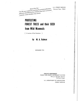 Protecting Forest Trees and Their Seed from Wild Mammals (A Review of the Literature)