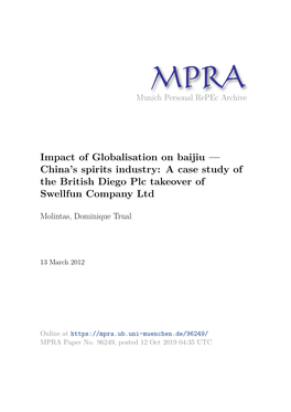 Impact of Globalisation on Baijiu — China's Spirits Industry: a Case