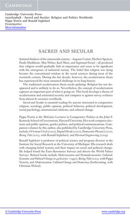 Sacred and Secular: Religion and Politics Worldwide Pippa Norris and Ronald Inglehart Frontmatter More Information