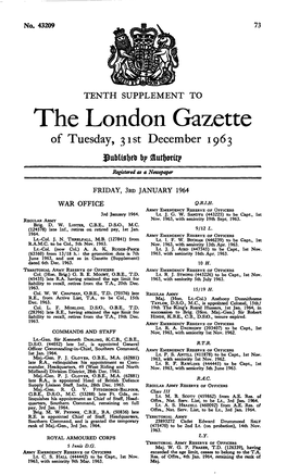 The London Gazette of Tuesday, 3Ist December 1963