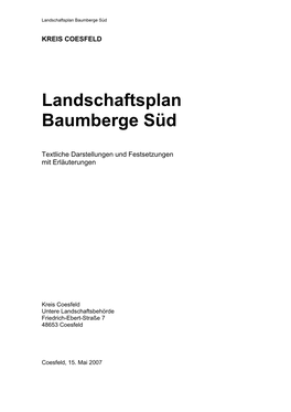 Landschaftsplan Baumberge Süd