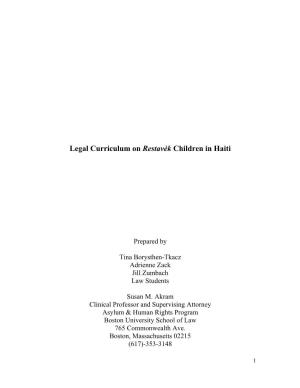 Legal Curriculum on Restavèk Children in Haiti