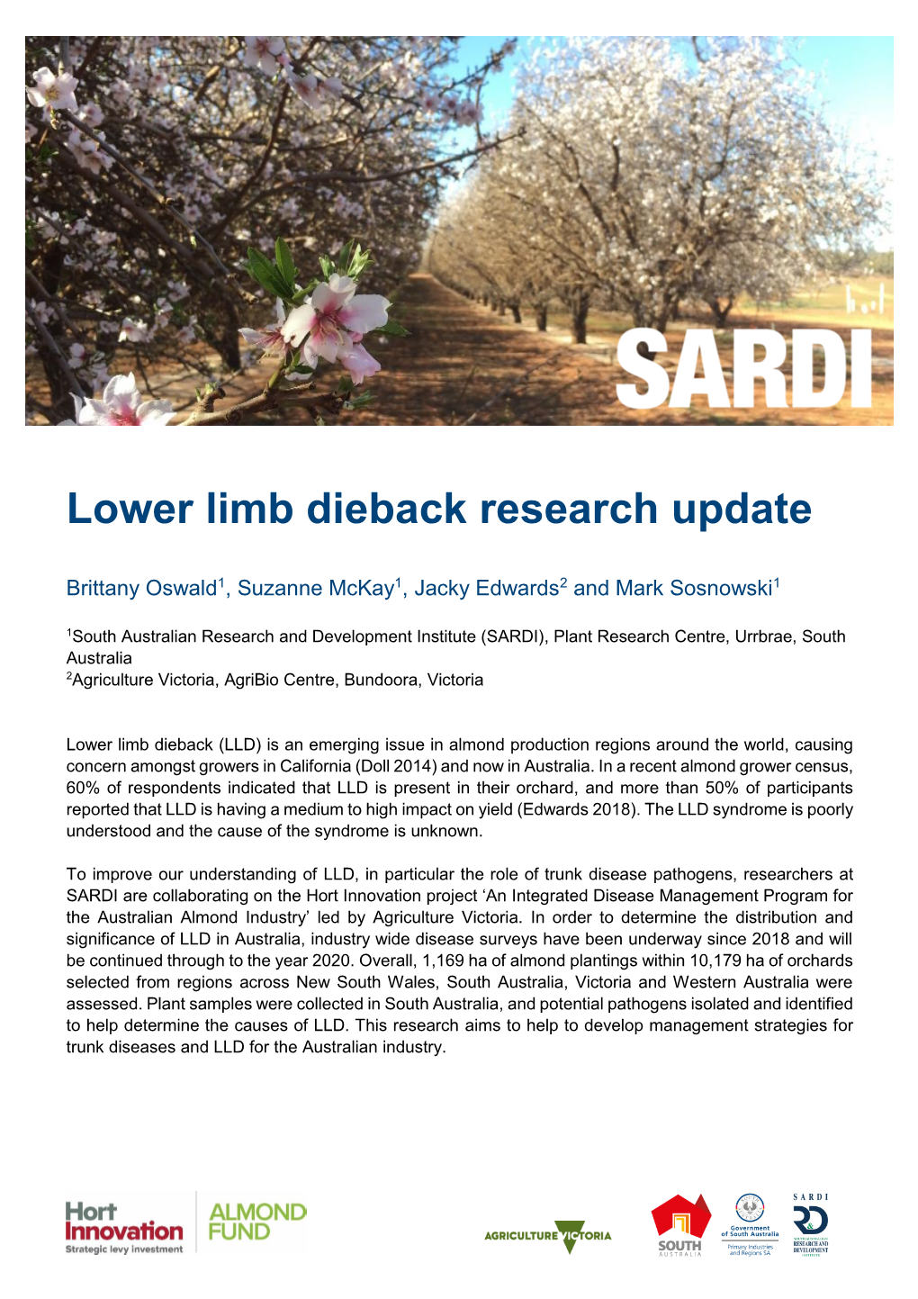 Lower Limb Dieback Research Update