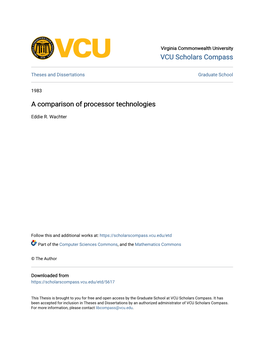A Comparison of Processor Technologies