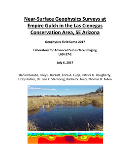 Near-Surface Geophysics Surveys at Empire Gulch in the Las Cienegas Conservation Area, SE Arizona