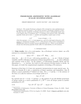 Presburger Arithmetic with Algebraic Scalar Multiplications
