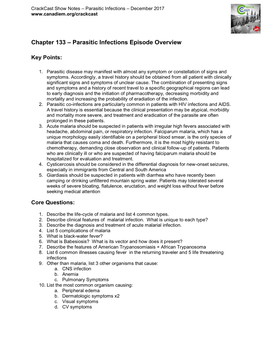 Parasitic Infections Episode Overview
