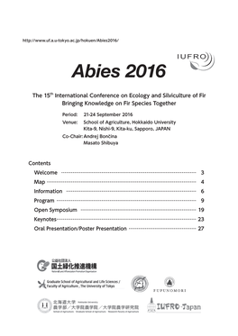 Program and Abstracts of Abies 2016