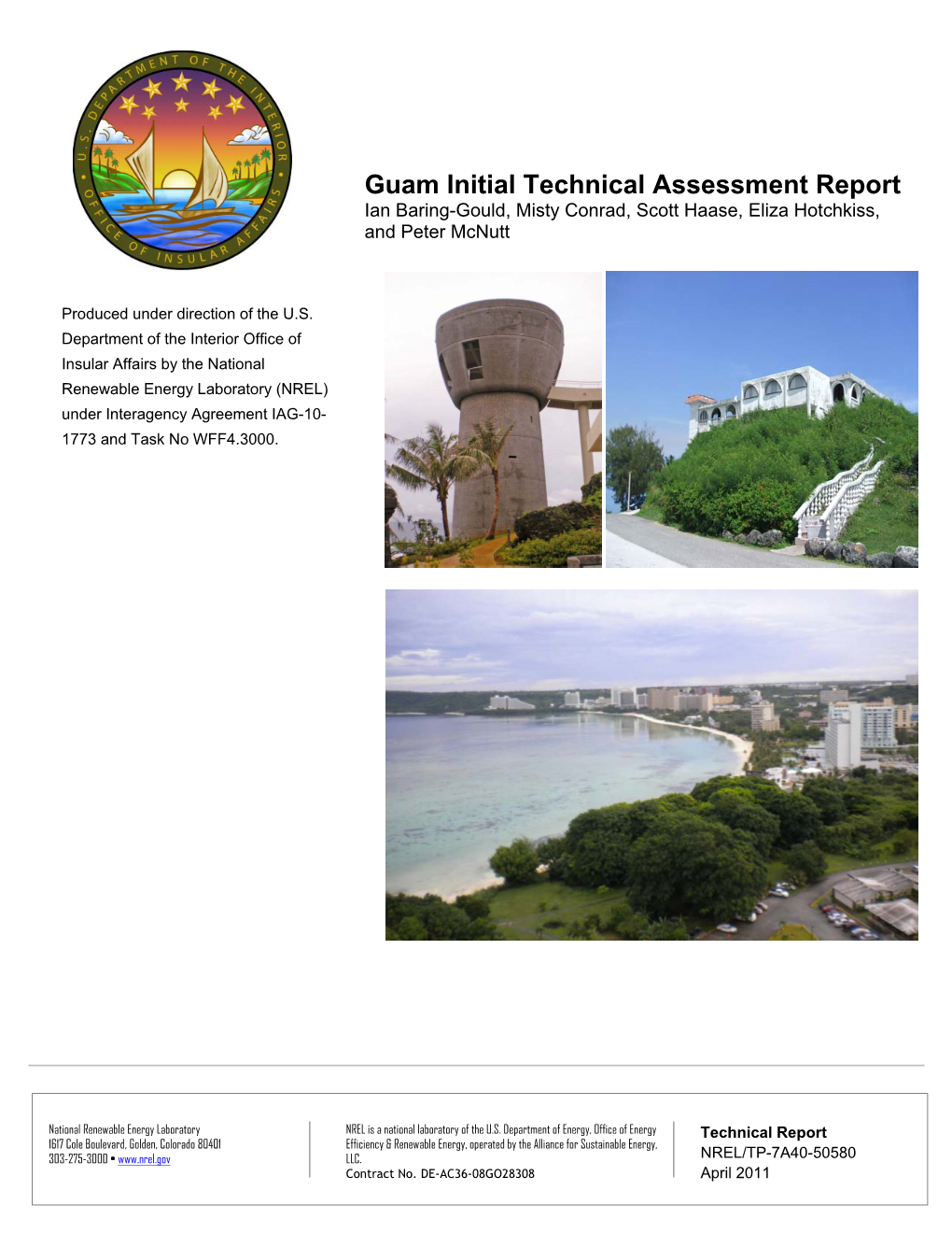 Guam Initial Technical Assessment Report Ian Baring-Gould, Misty Conrad, Scott Haase, Eliza Hotchkiss, and Peter Mcnutt