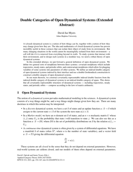 Double Categories of Open Dynamical Systems (Extended Abstract)