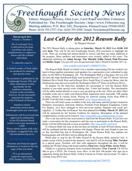 March April 2012 FS Newsletter