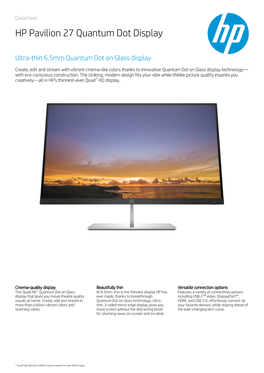 HP Pavilion 27 Quantum Dot Display