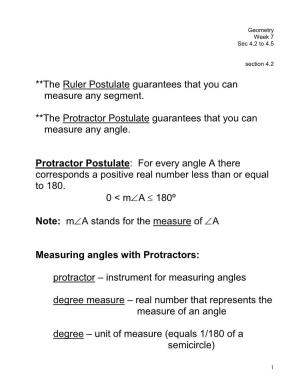 The Ruler Postulate Guarantees That You Can Measure Any Segment
