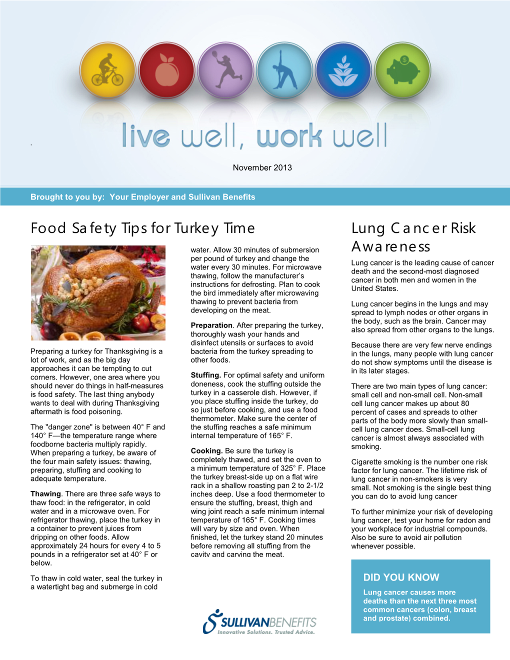 Food Safety Tips for Turkey Time Lung Cancer Risk Awareness