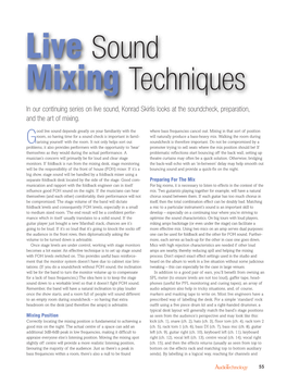 Live Sound Mixing Techniques Part 3 Issue 6