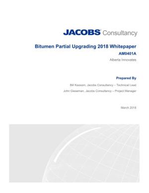 Bitumen Partial Upgrading 2018 Whitepaper