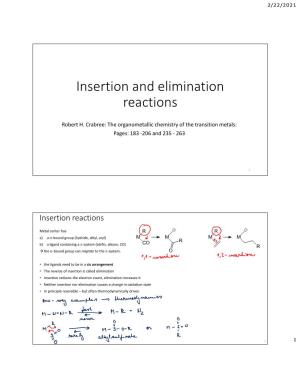 Insertion and Elimination Reactions