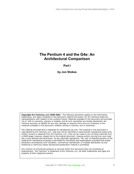 The Pentium 4 and the G4e: an Architectural Comparison