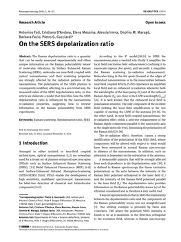 On the SERS Depolarization Ratio