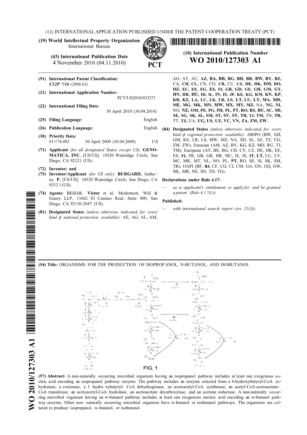 WO 2010/127303 Al